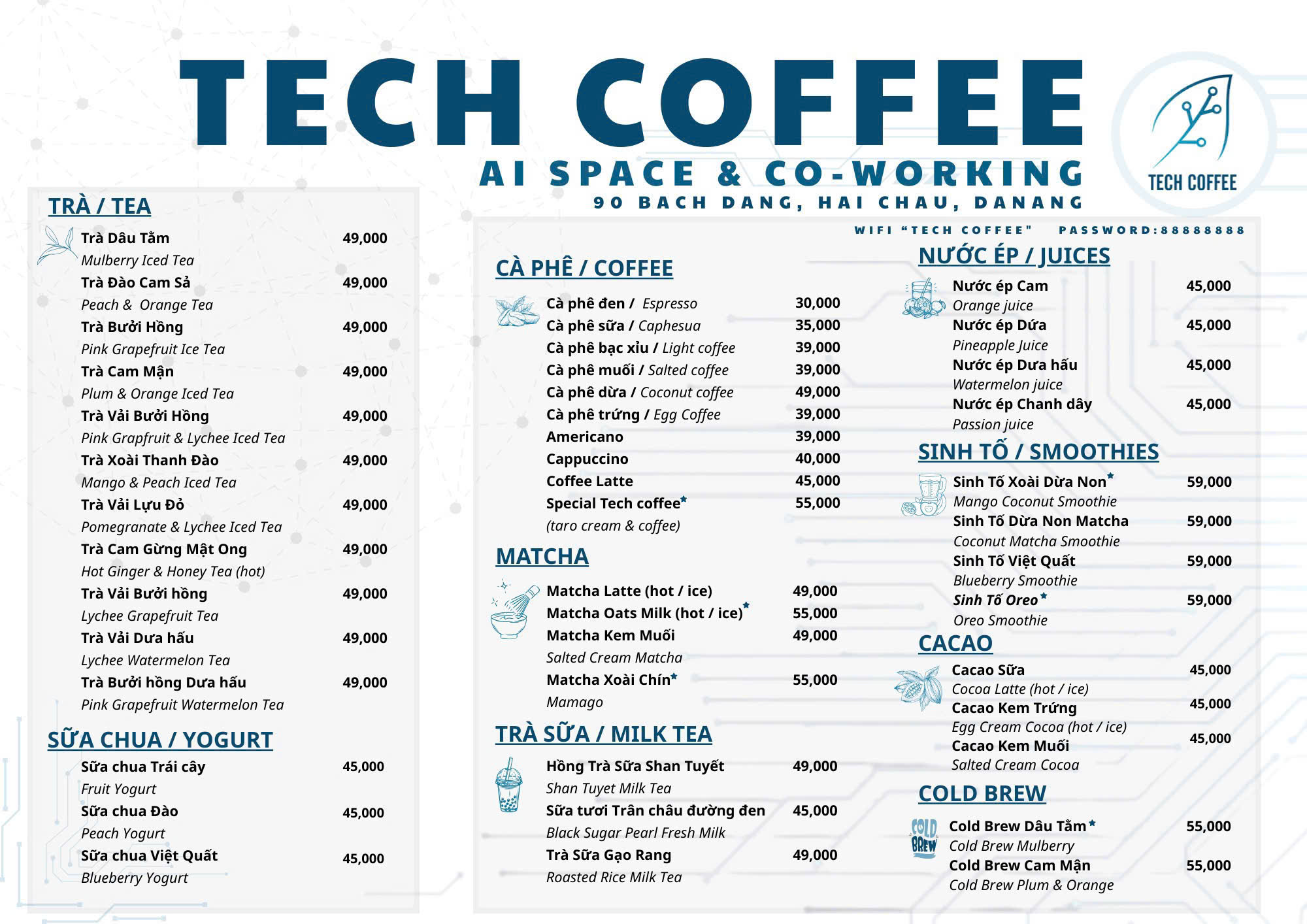 Tech Coffee Full Menu